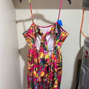 Vibrant Tropical Print Dress